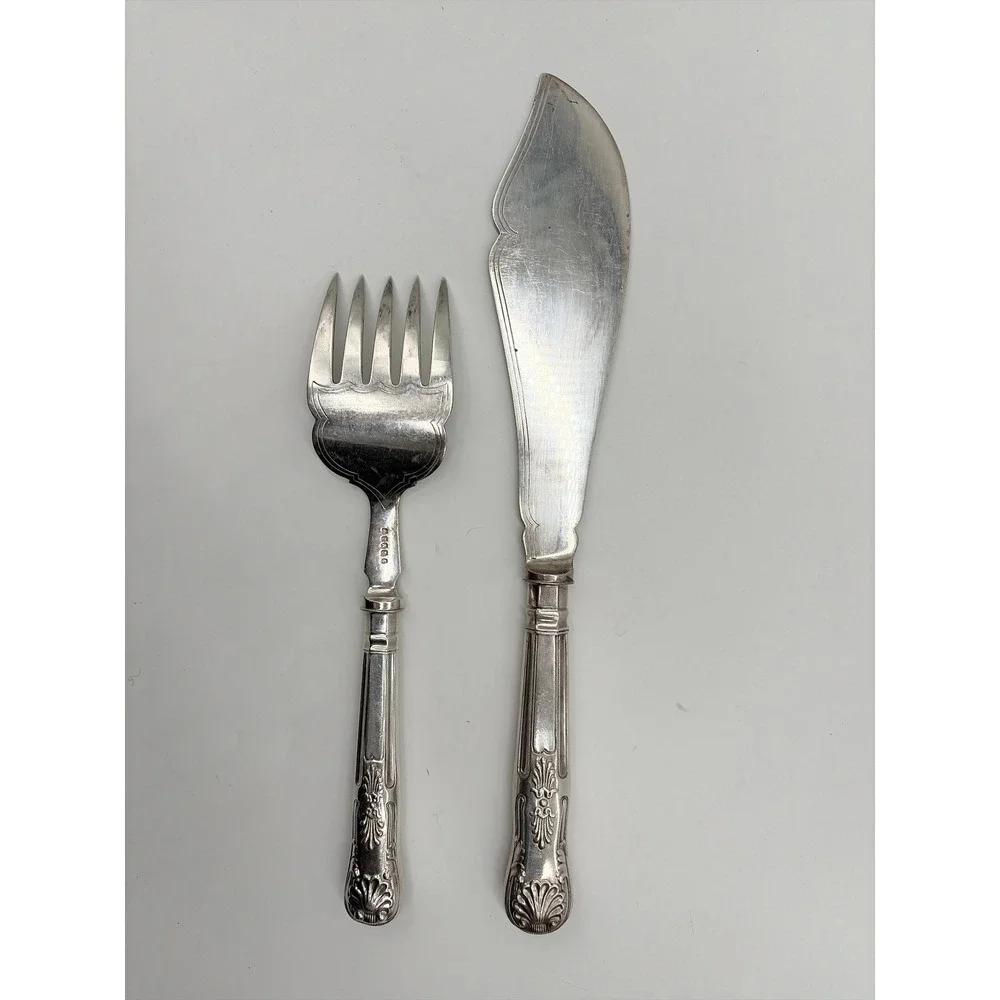 Victorian English‎ Silverplate Fish Serving Set, Sheffield c. 1890